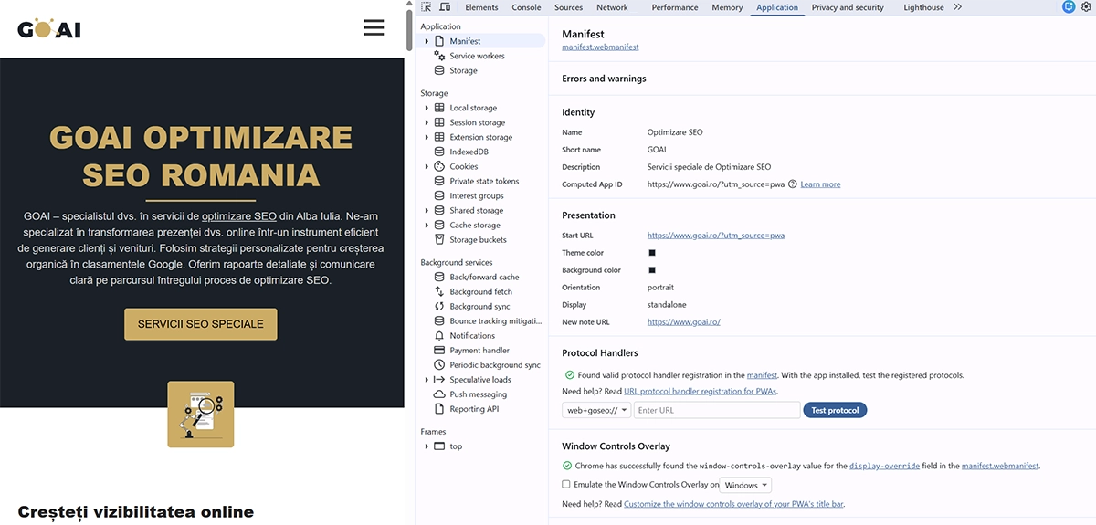 Application Chrome PWA