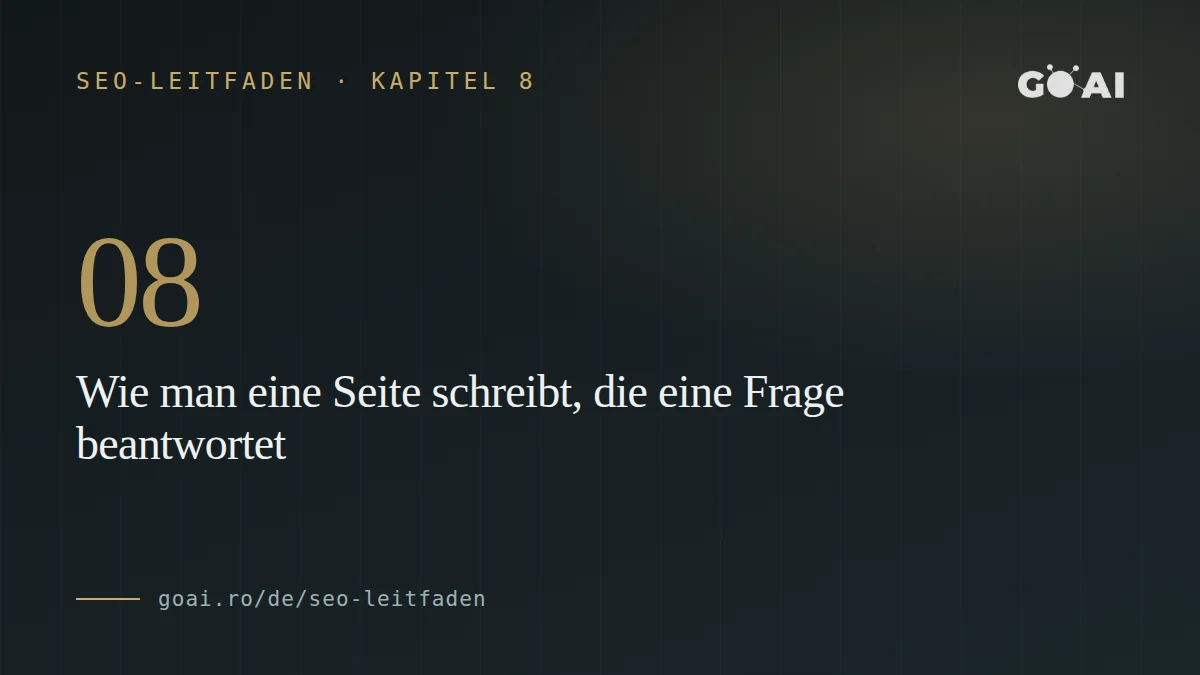 Wie man eine Seite schreibt, die eine Frage beantwortet