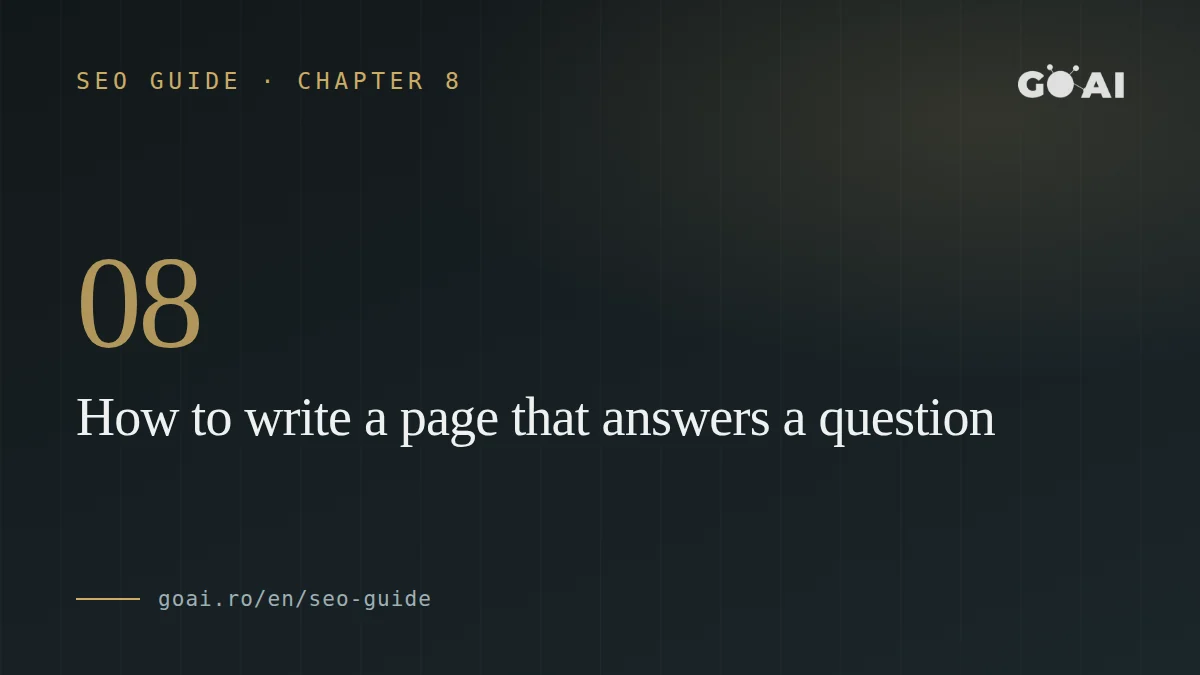 How to write a page that answers a question