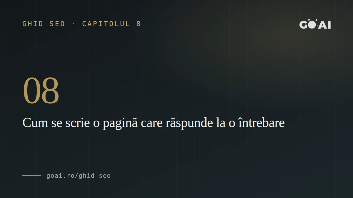 Cum se scrie o pagină care răspunde la o întrebare