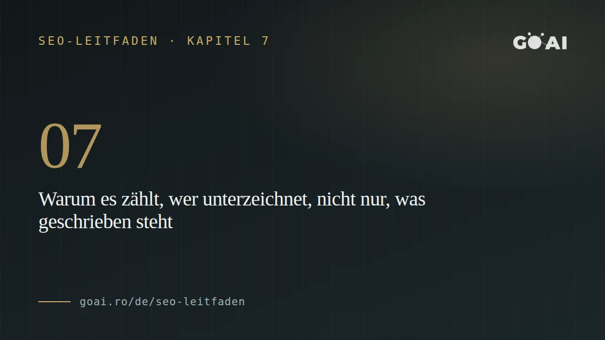 Warum es zählt, wer unterzeichnet, nicht nur, was geschrieben steht
