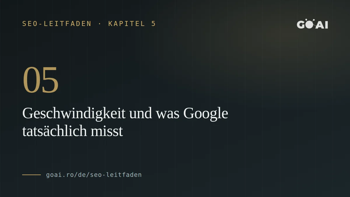 Geschwindigkeit und was Google tatsächlich misst